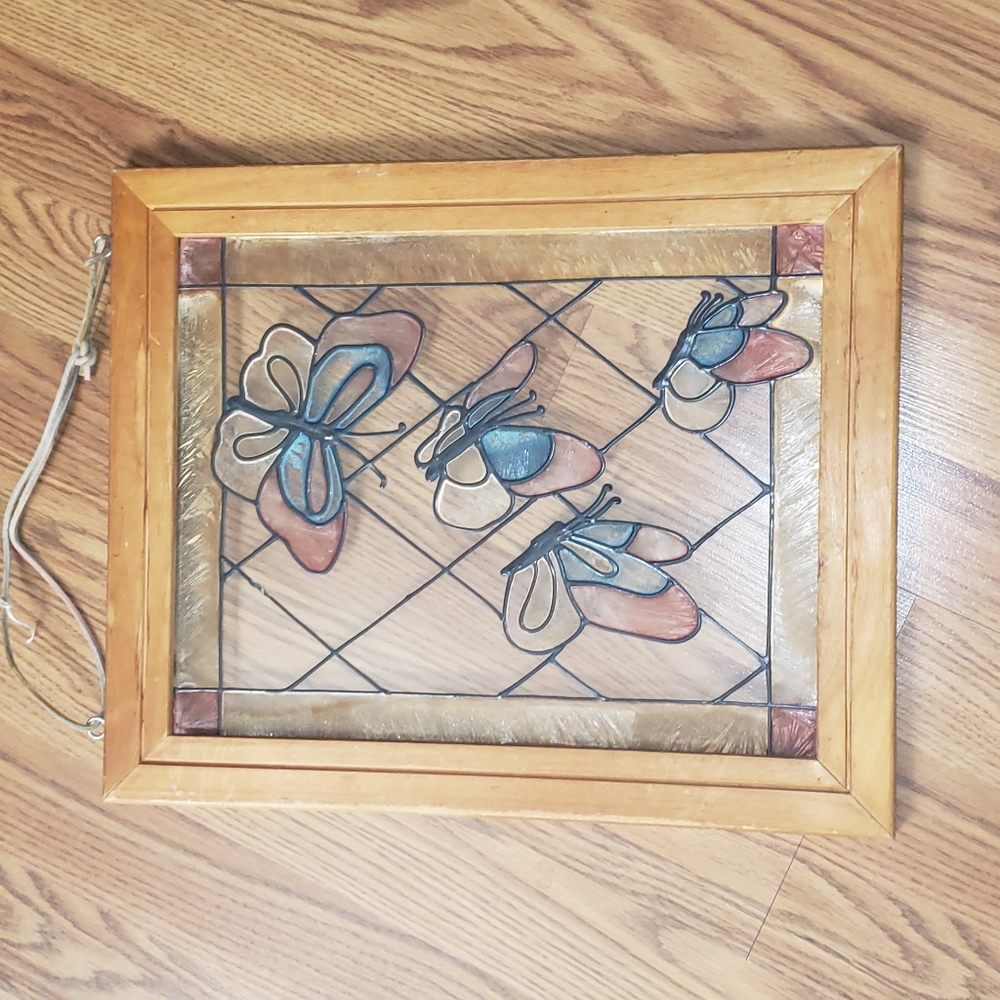 Open Windows Stained glass with butterflies
